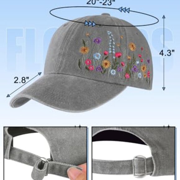 Embroidered Baseball Cap Adjustable Fit Soft Breathable Hats Unisex Casual Style - Picture 3 of 8